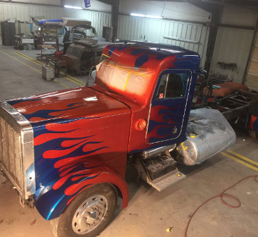 Custom paint job big rig